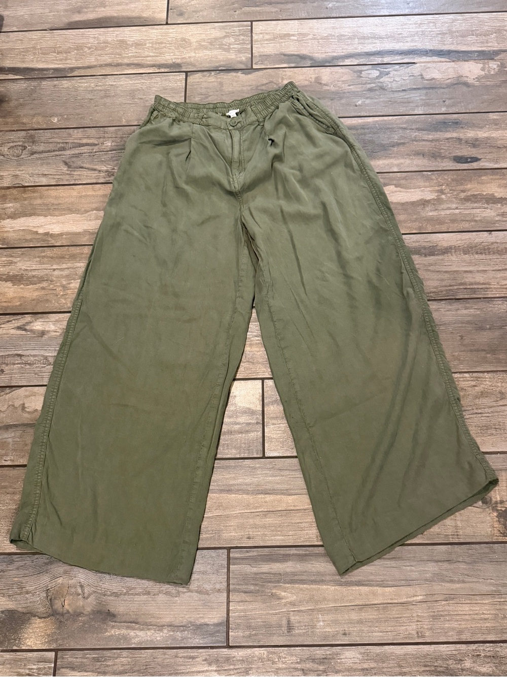 aerie Wide Leg Olive Green Pants